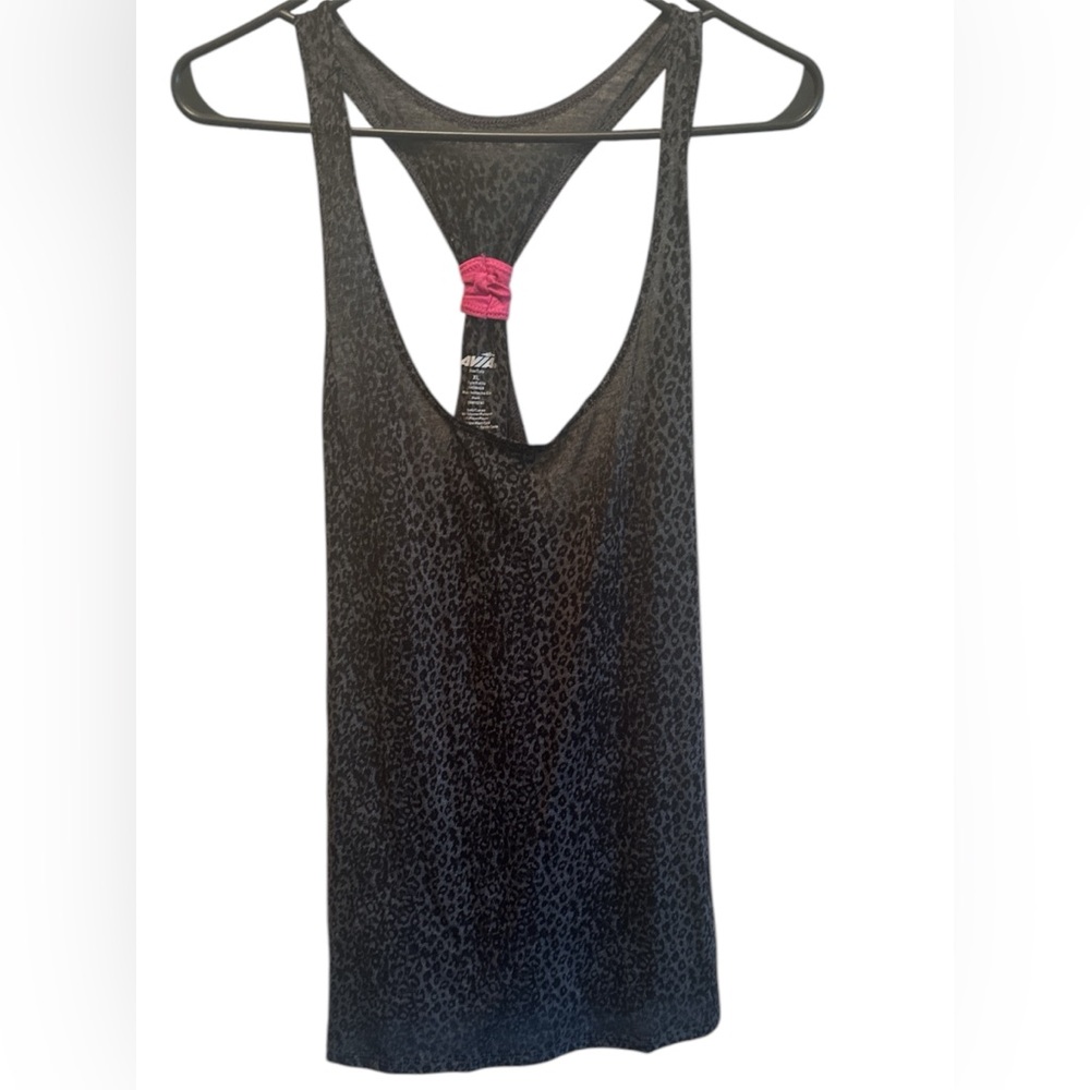 Avia Black and gray animal print tank with pink in back